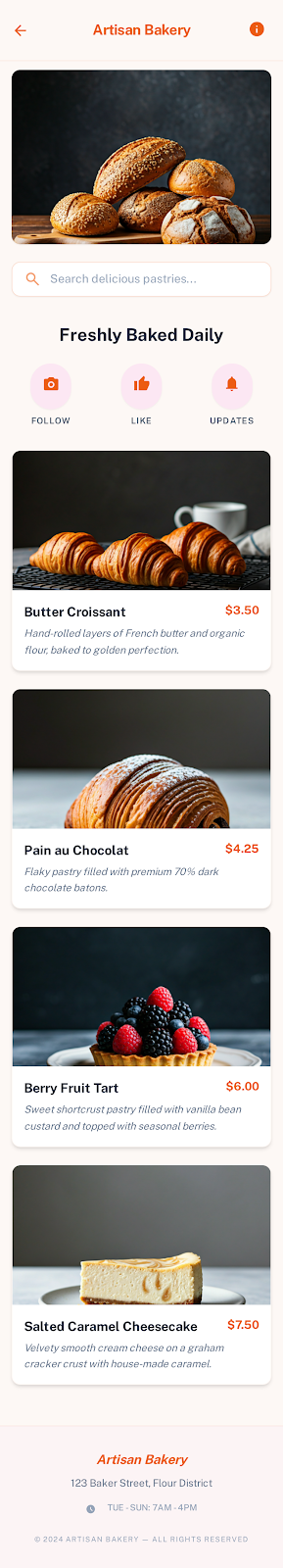 Pastel Patisserie QR menü şablonu